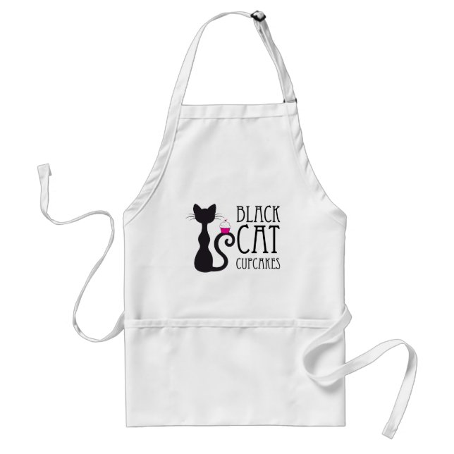 Black Cat Bakery Logo Merchandise Adult Apron (Front)