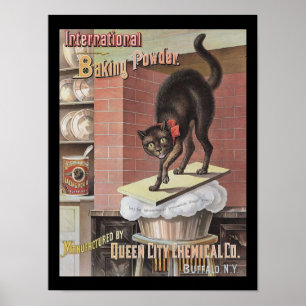 Black Cat Baking Soda Buffalo New York Postcard Poster