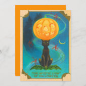 Black Cat Balancing Jack O Lantern Pumpkin (Front/Back)