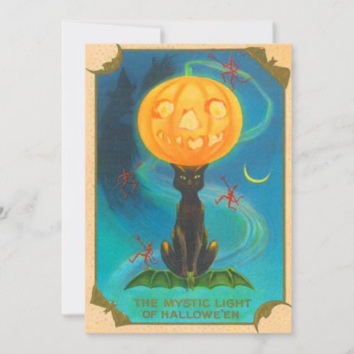 Black Cat Balancing Jack O Lantern Pumpkin