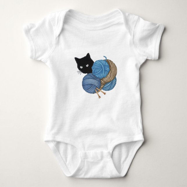 black cat ball T-Shirt Baby Bodysuit (Front)