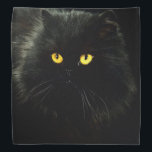 Black Cat Bandana<br><div class="desc">Cute pets, cats. Mysterious black cat with yellow eyes.</div>