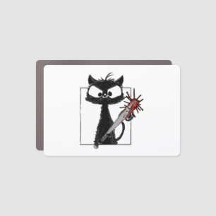 Black Cat Baseball Horror Halloween Car Magnet