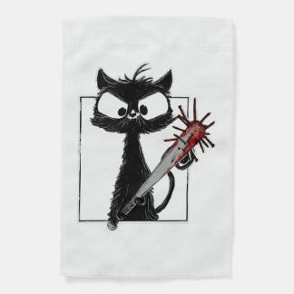 Black Cat Baseball Horror Halloween Garden Flag