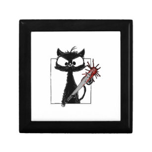 Black Cat Baseball Horror Halloween Gift Box