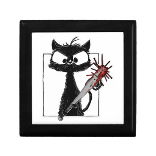 Black Cat Baseball Horror Halloween Gift Box