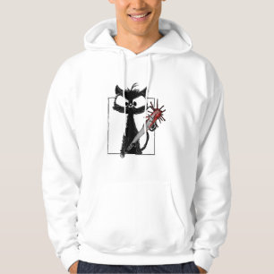 Black Cat Baseball Horror Halloween Hoodie