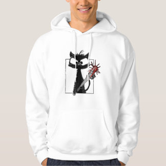 Black Cat Baseball Horror Halloween Hoodie