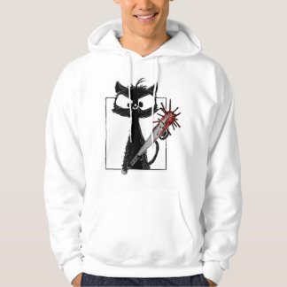 Black Cat Baseball Horror Halloween Hoodie