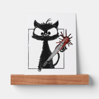 Black Cat Baseball Horror Halloween Picture Ledge