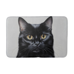 Black Cat Bath Mat