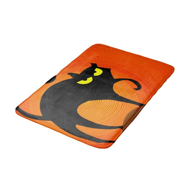 Black Cat Bath Mat (Angled)