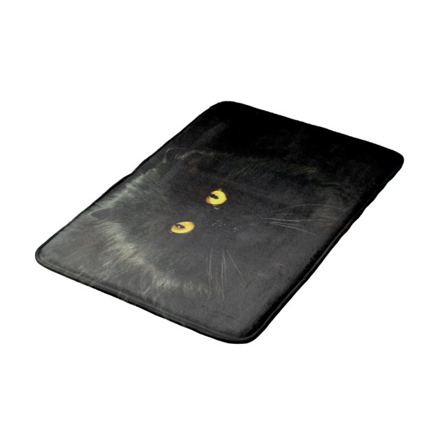 Black Cat Bathroom Mat (Angled)
