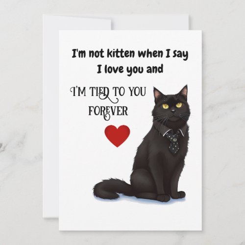 Black Cat Beautiful Best Dad Ever Fathers Day Card
