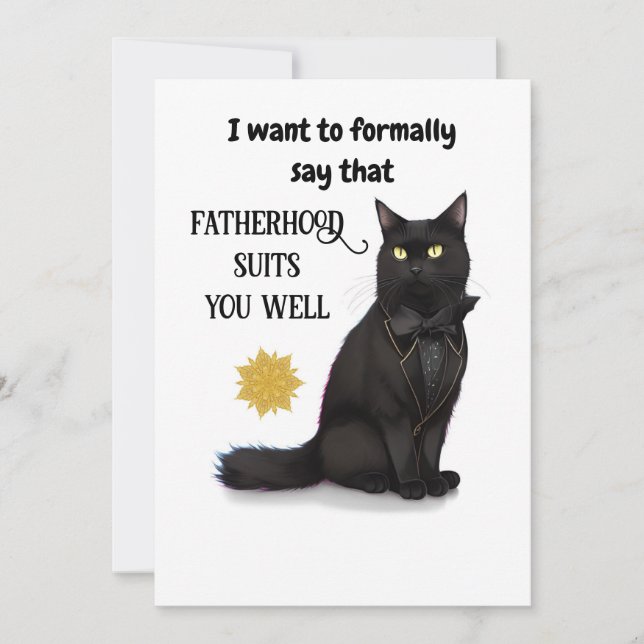 Black Cat Beautiful Best Dad Ever Fathers Day Card (Front)