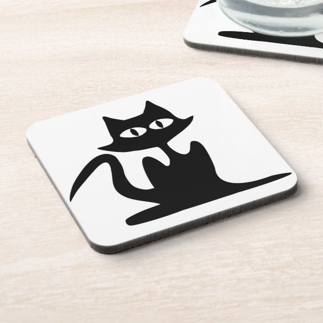 BLACK CAT BEVERAGE COASTER (Left Side)