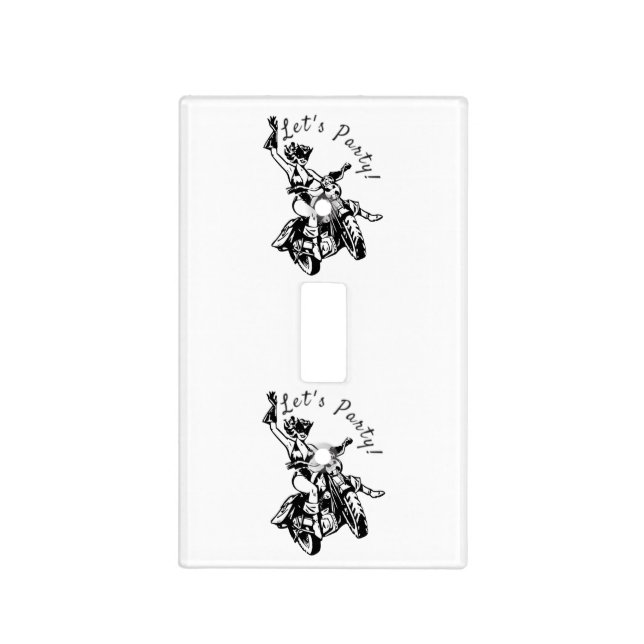 Black Cat Biker Babe Thunder_Cove  Light Switch Cover (Front)