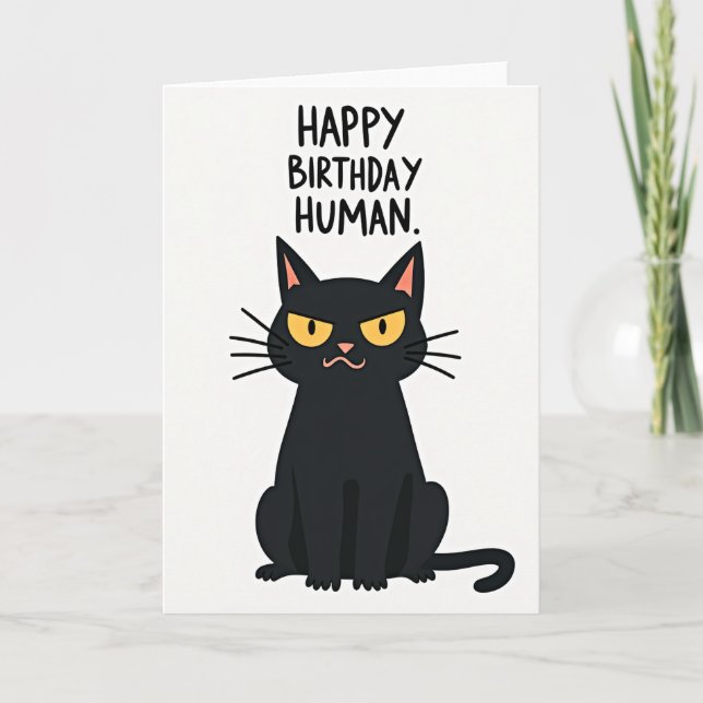 Black Cat Birthday Card (Front)