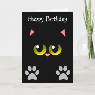 Black Cat Birthday  Card