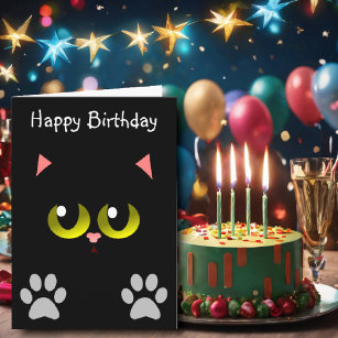 Black Cat Birthday  Card