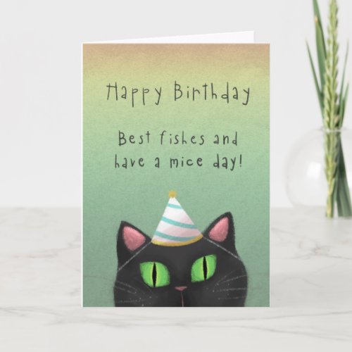 Black Cat Birthday Greeting Card