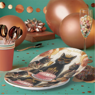 Black Cat Birthday Party Paper Plates