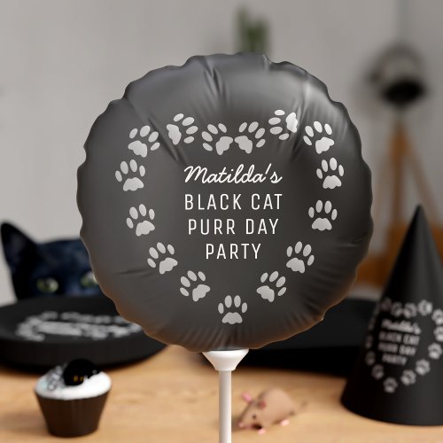 Black Cat Birthday Purr Day Party Custom Balloon