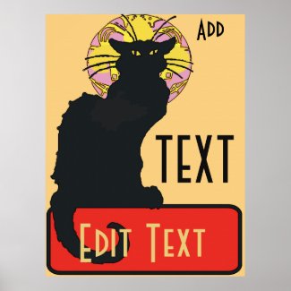 Black Cat,  Blank, edit text Poster