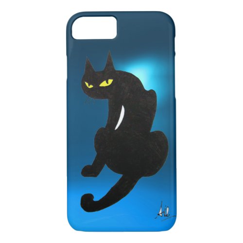 BLACK CAT blue iPhone 87 Case
