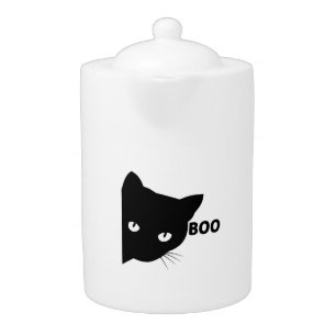 Black cat boo Halloween gift cats Teapot