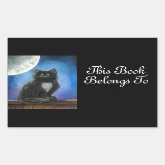 Black Cat Book Label Sticker