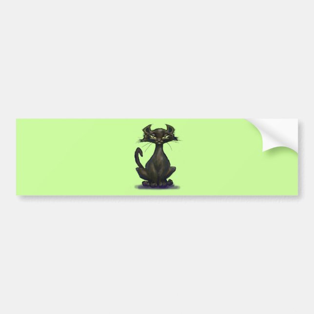 Black Cat Bumper Sticker (Front)