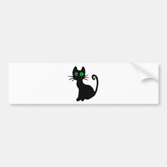 Black Cat Bumper Sticker (Front)