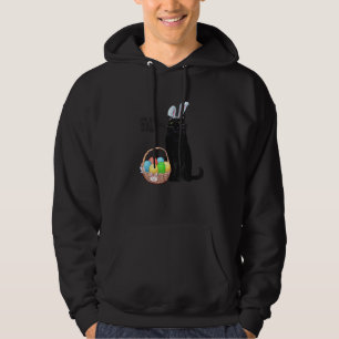 Black Cat Bunny Regret This Human Easter Hoodie