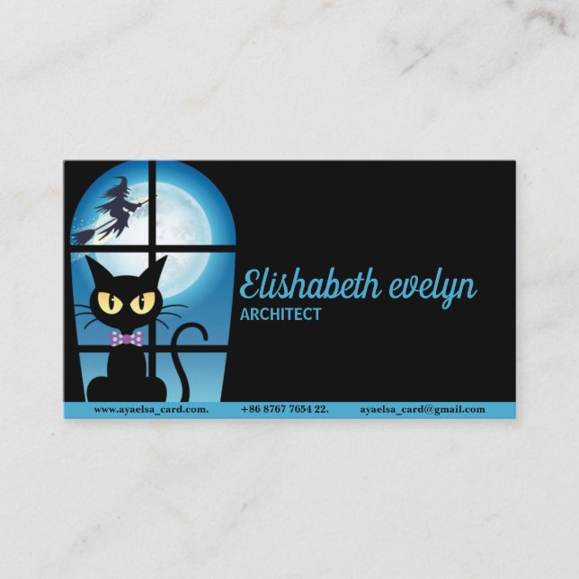 black cat business card (Front)