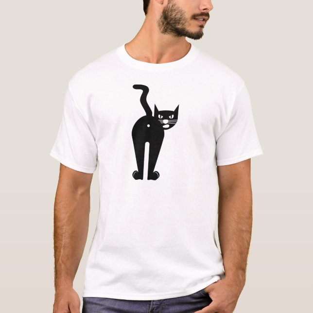 Black Cat butt hole T-Shirt (Front)