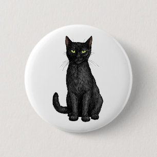 Black cat button