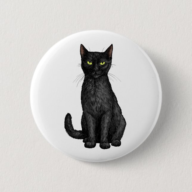 Black cat button (Front)