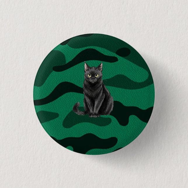 Black Cat Button (Front)