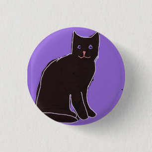 Black Cat Button