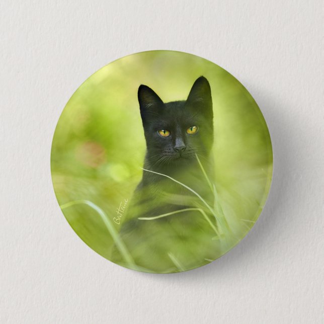 Black Cat Button (Front)