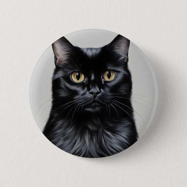 Black Cat Button (Front)
