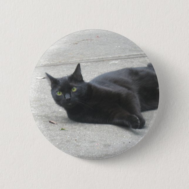 Black  Cat Button (Front)