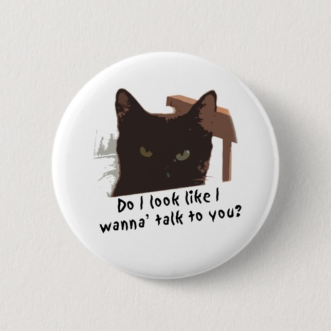 black cat button (Front)