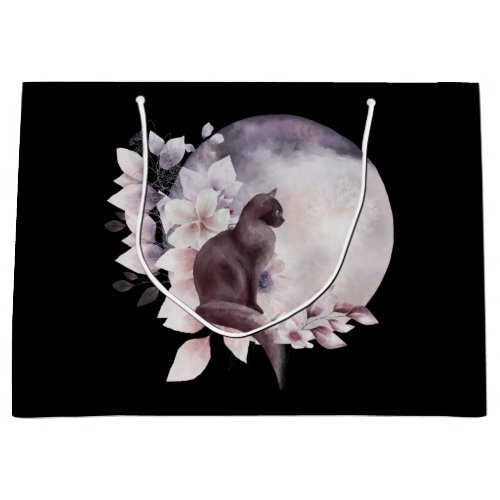 Black Cat by a Magical Full Moon Large Gift Bag