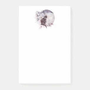 Black Cat by a Magical Full Moon Post-it Notes