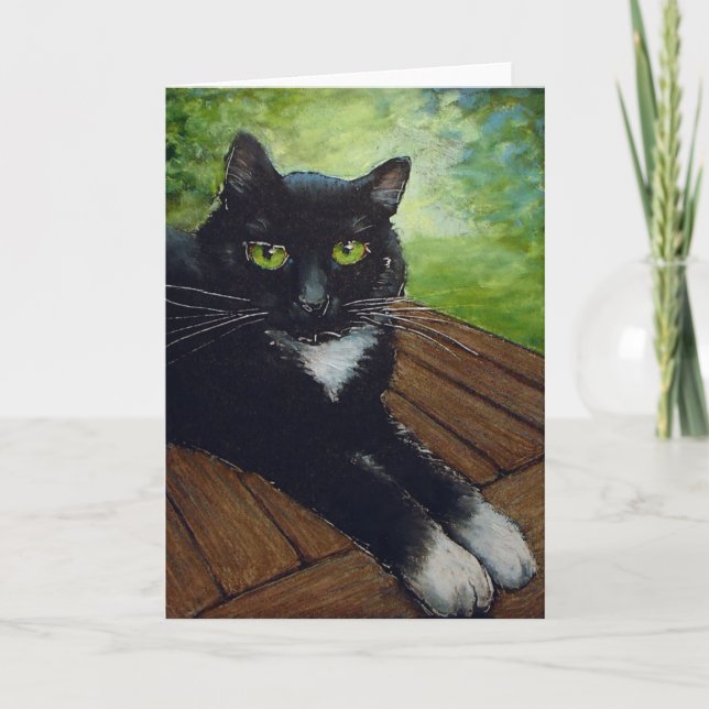 Black Cat - by Lora Shelley Card (Front)