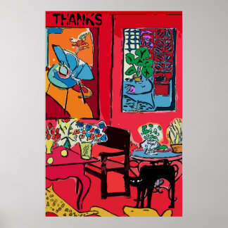 Black Cat by Table, THANKS Poster