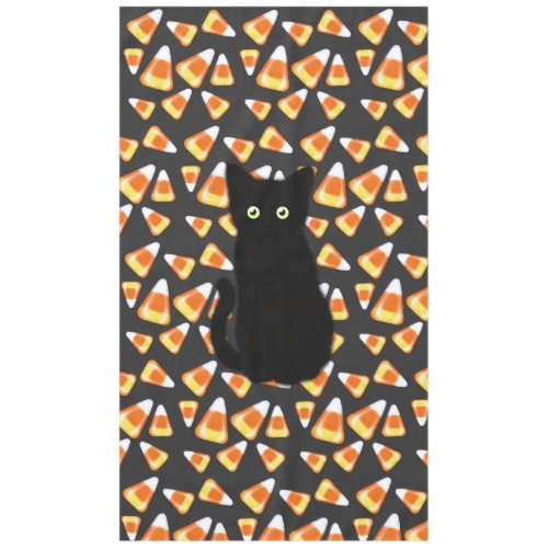 Black cat Candy corn pattern Halloween fun   Tablecloth