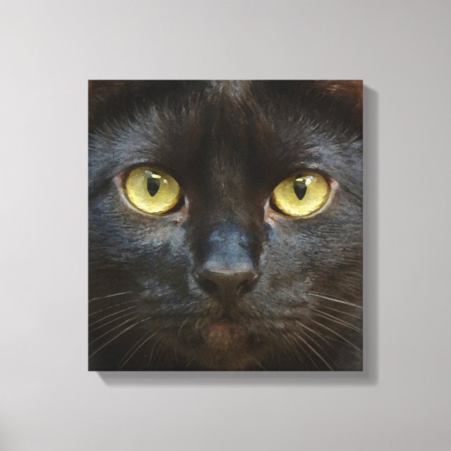 Black cat canvas print (Front)